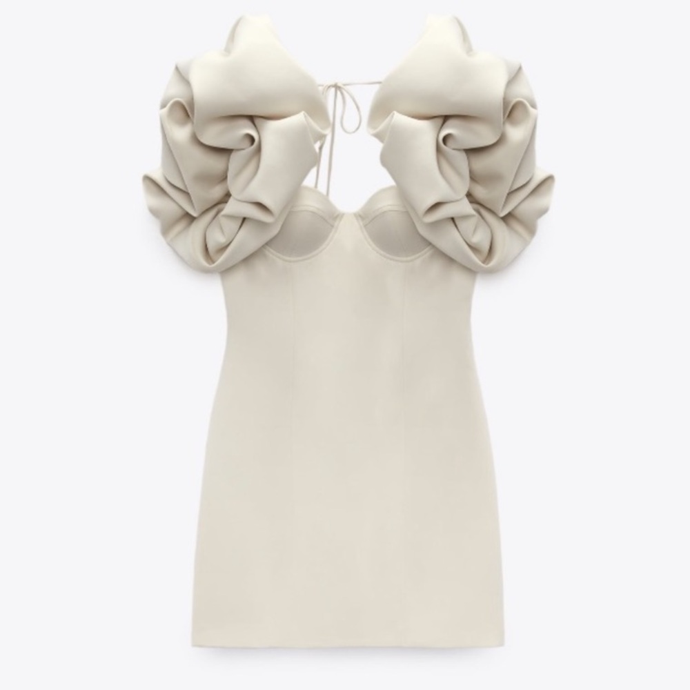 Zara bloggers favorite ruffled voluminous mini dress